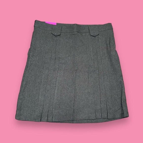 NWT French Toast Grey Academia School Mini Adjustable Pleated Skirt Size 20 - Picture 1 of 5